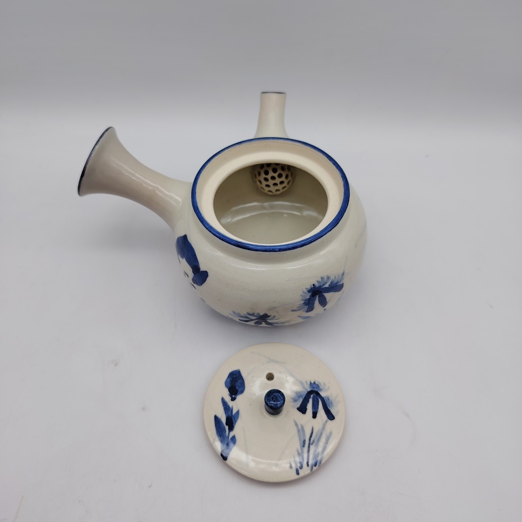 Teiera in ceramica Kyoyaki - Gosu Akikusa