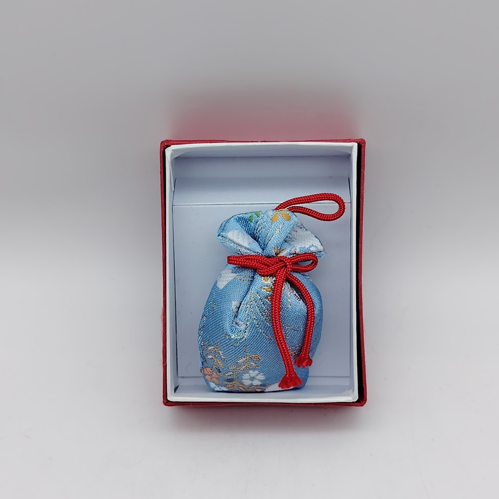 Sacchettino profumato da Kyoto "Nioi Bukuro" - azzurro con fiori e coniglietti