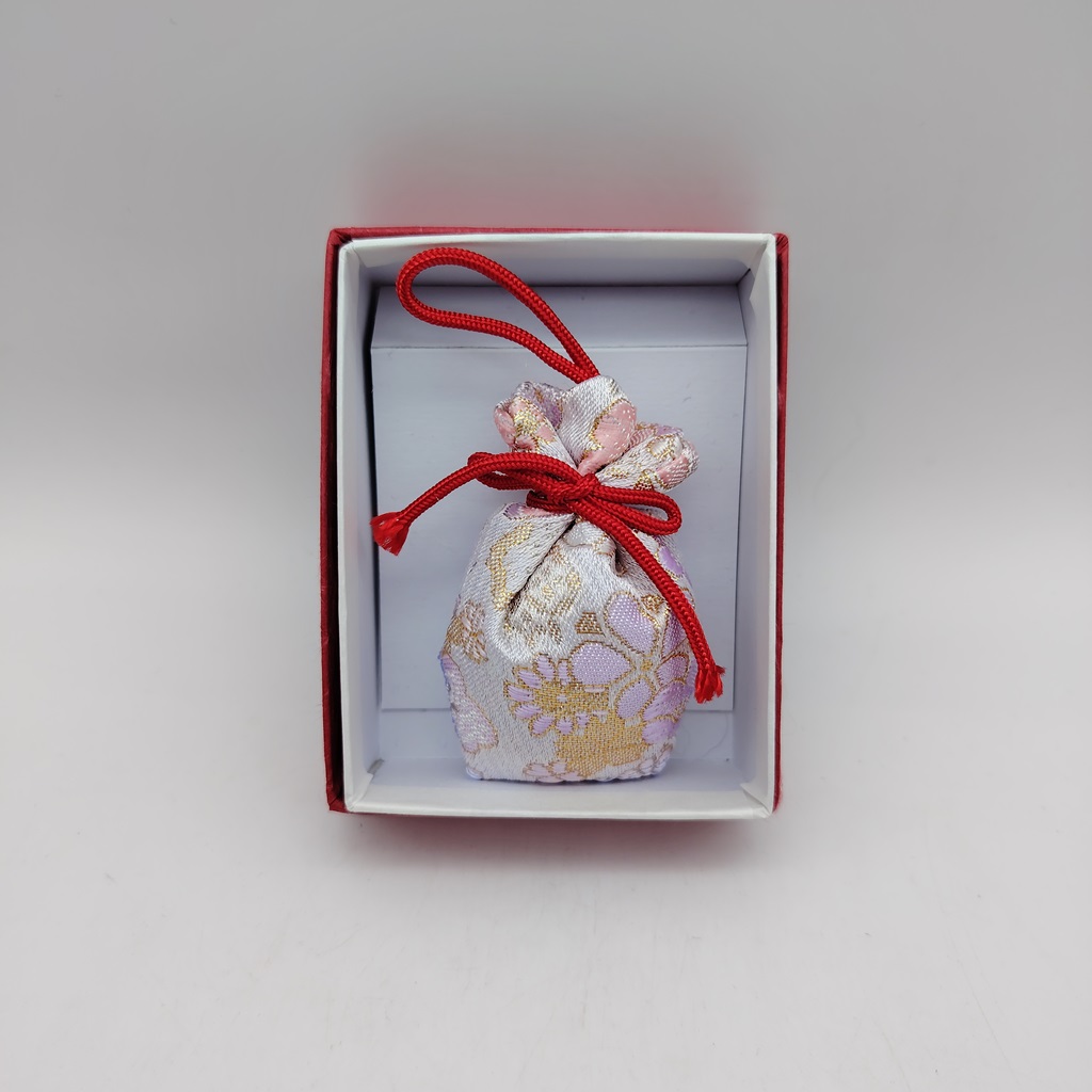 Sacchettino profumato da Kyoto "Nioi Bukuro" - bianco con fiori colorati