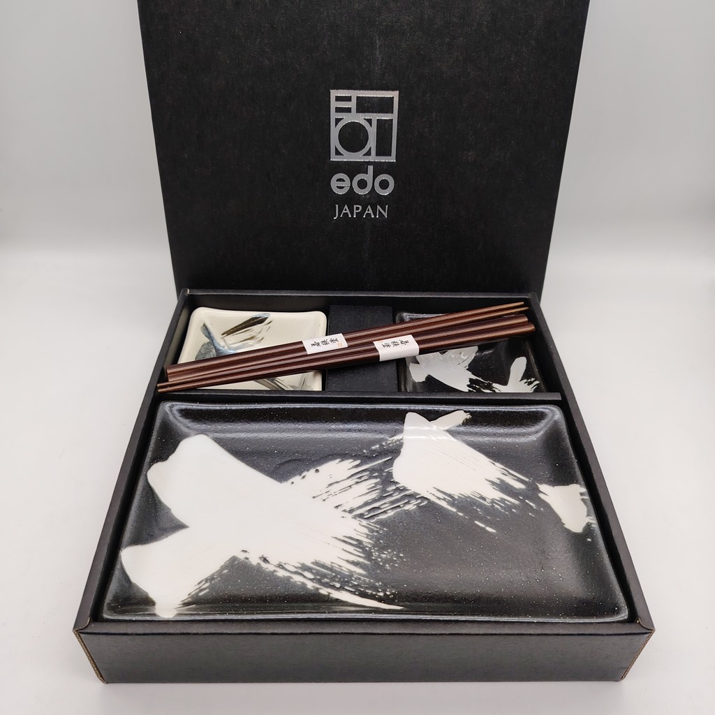 Set da sushi per 2 persone bianco e nero