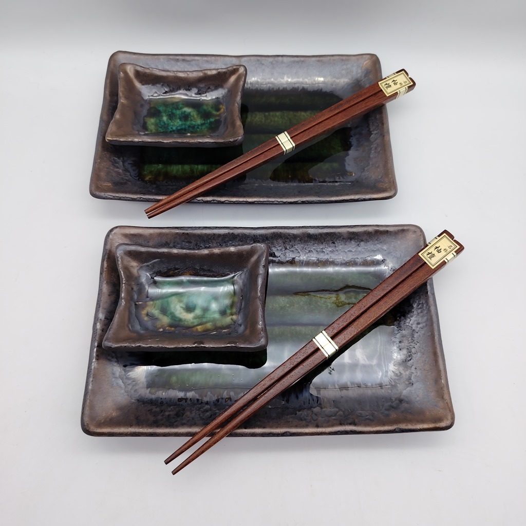 Set da sushi per 2 persone bronzo/verde
