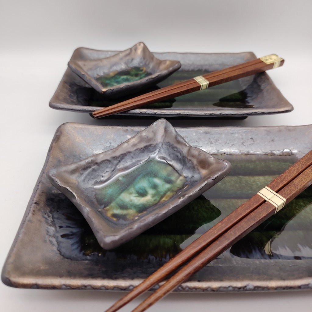 Set da sushi per 2 persone bronzo/verde