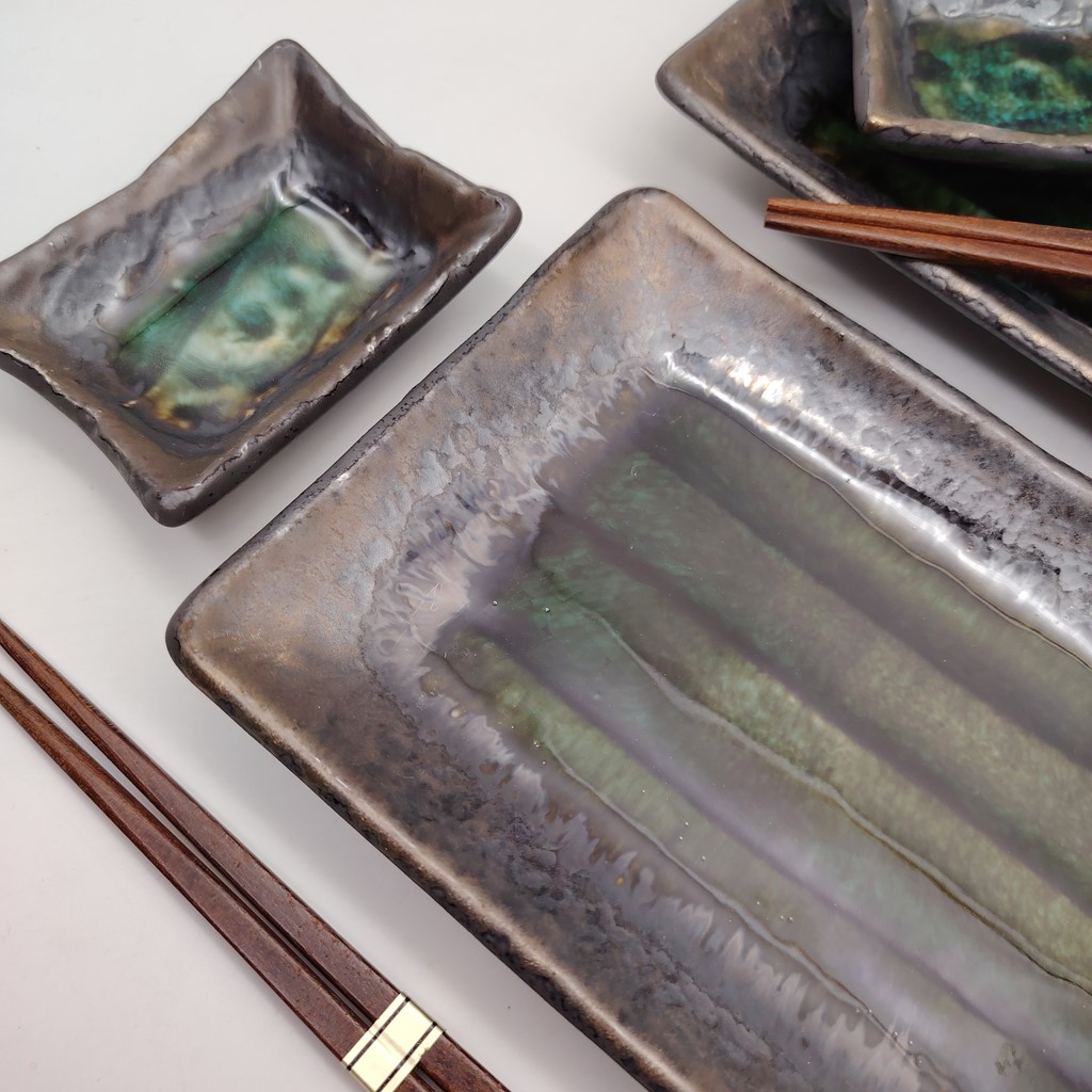 Set da sushi per 2 persone bronzo/verde