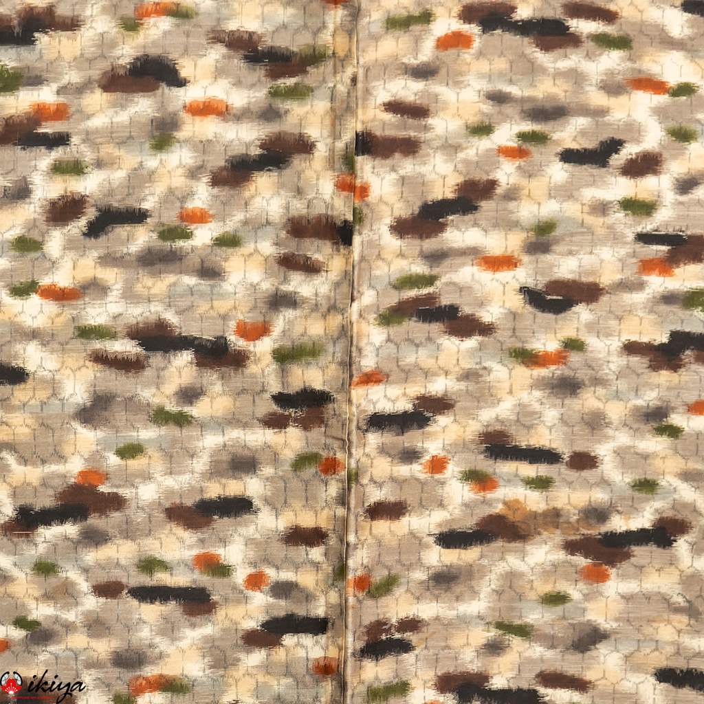 Haori da donna in seta "meisen" con fantasia multicolore