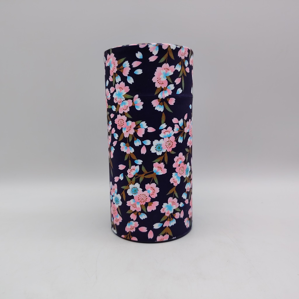 Porta tè in carta washi L - blu con "shidarezakura"