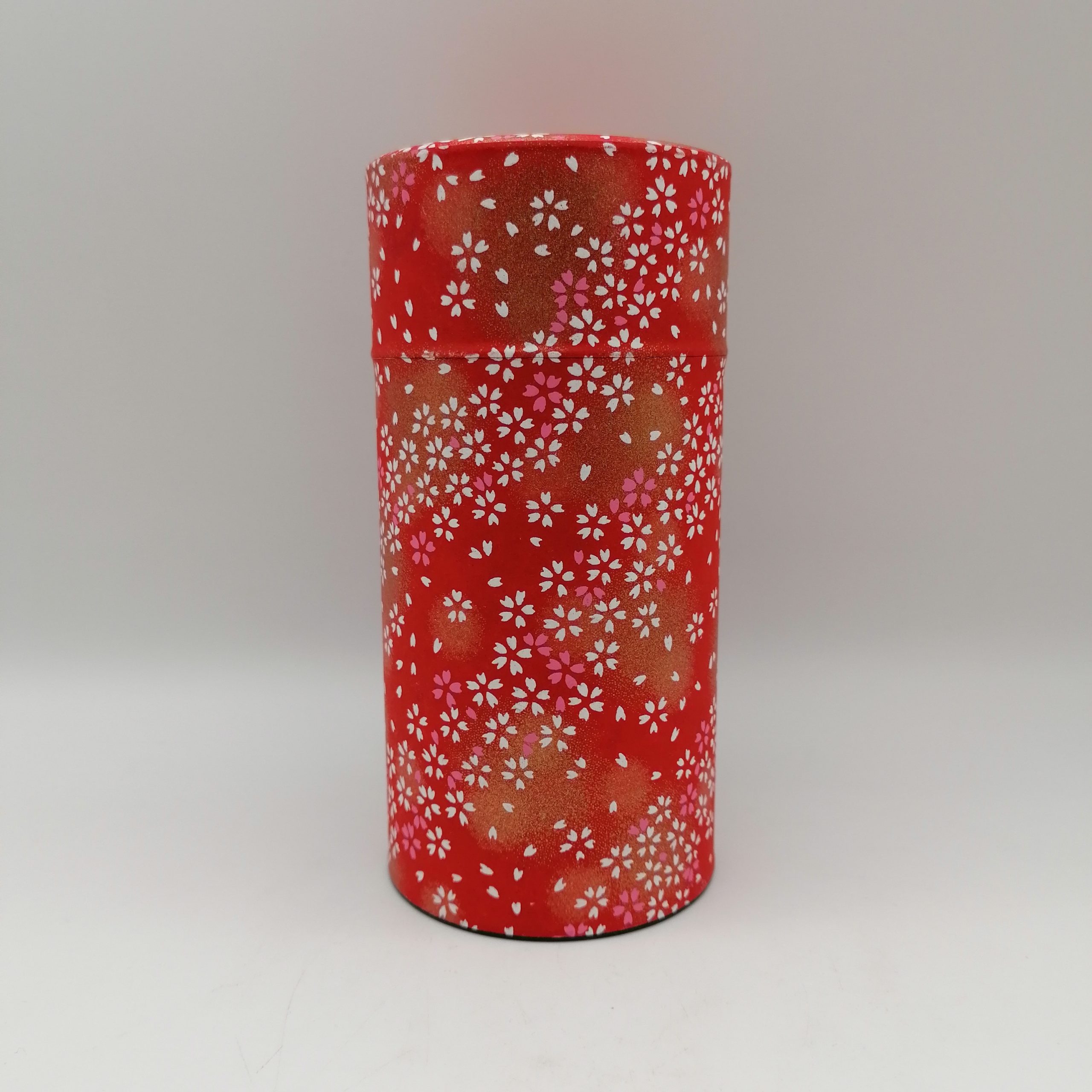 Porta tè in carta washi L - rosso con sakura