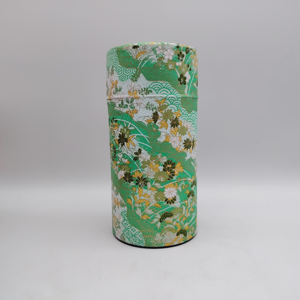 Porta tè in carta washi L - verde con piante stagionali