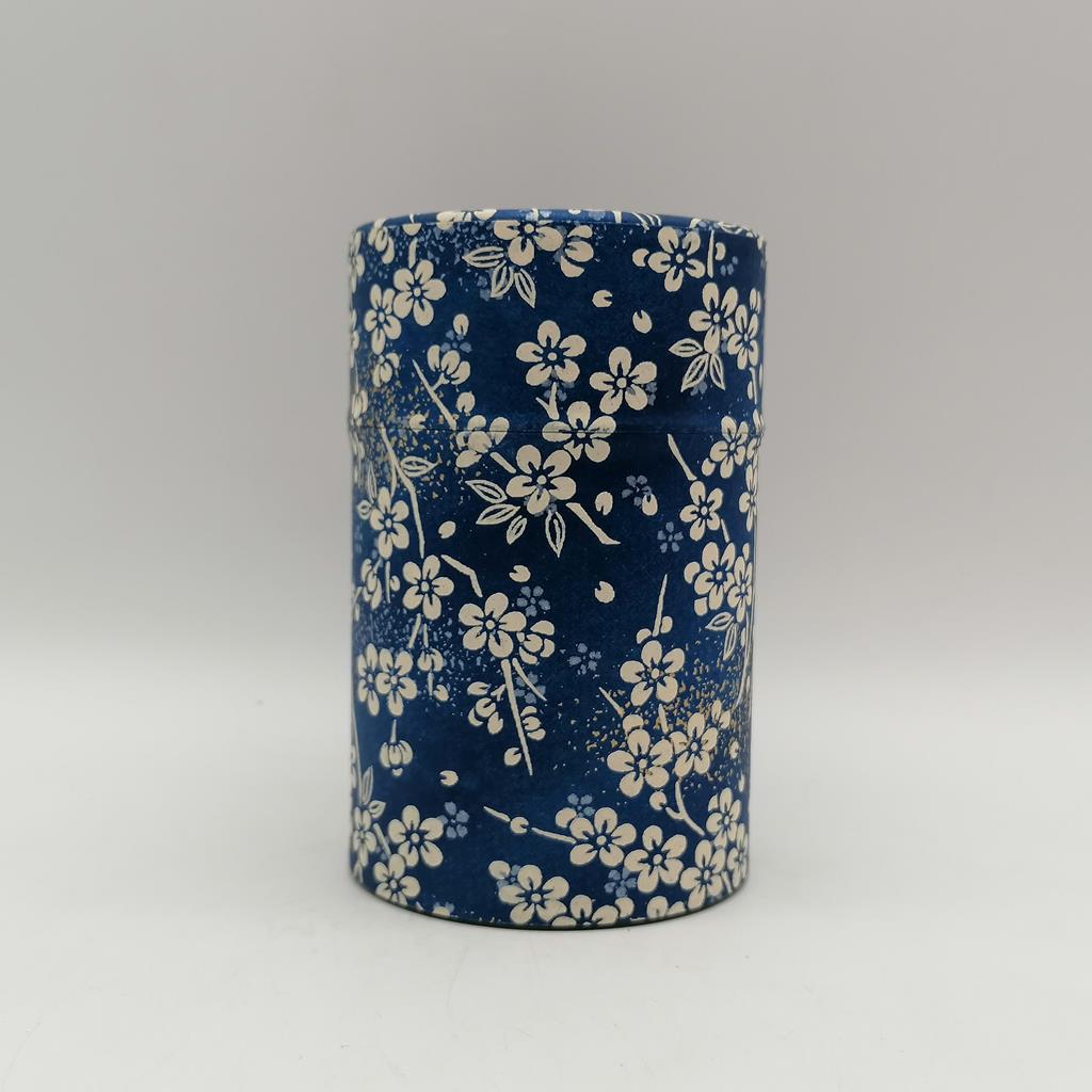 Porta tè in carta washi M - blu con fiori di susino