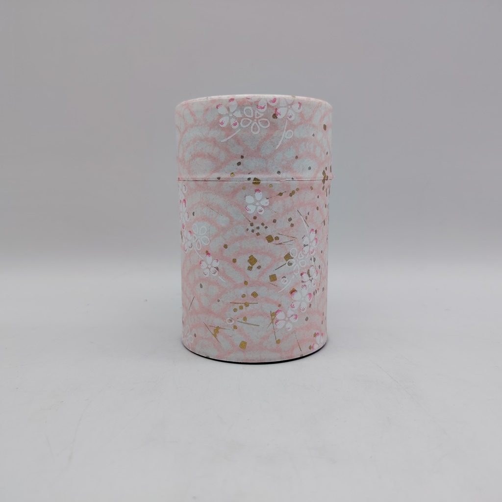 Porta tè in carta washi M - rosa e oro con "ume"