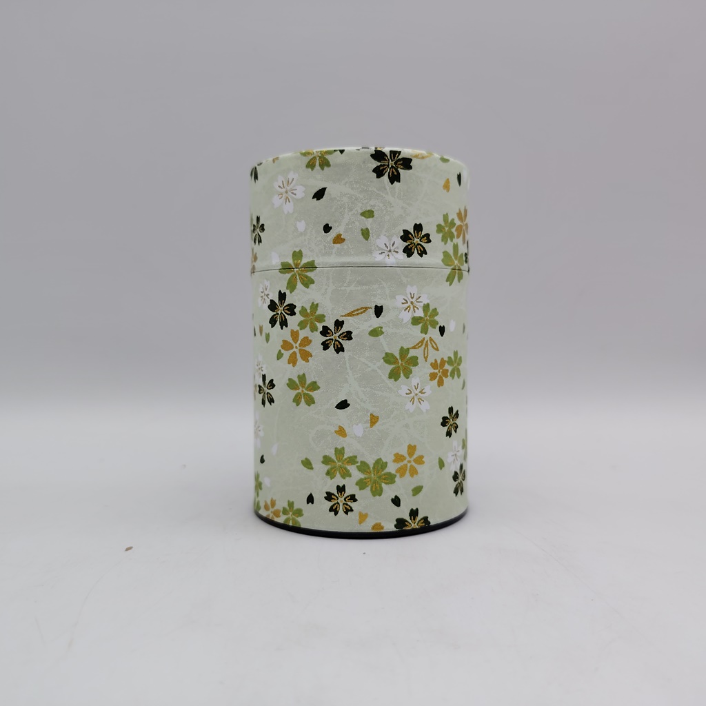 Porta tè in carta washi M - verde chiaro con sakura