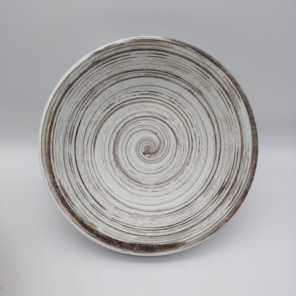 Set di due ciotole da ramen bianco/nero con spirali