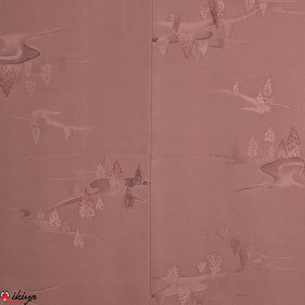 Haori da donna in seta "rinzu" violetta con alberi