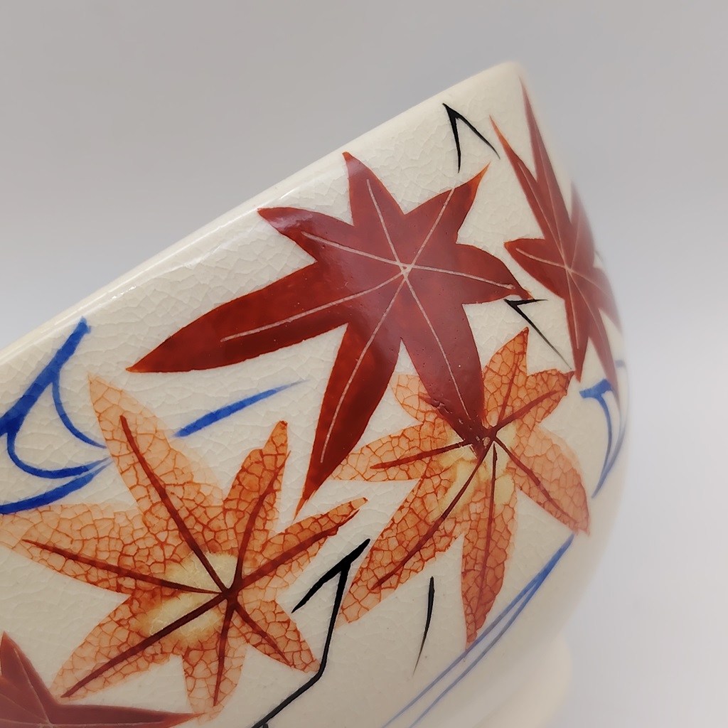 Chawan in ceramica Kyoyaki "Momiji e onde" - immagine 7