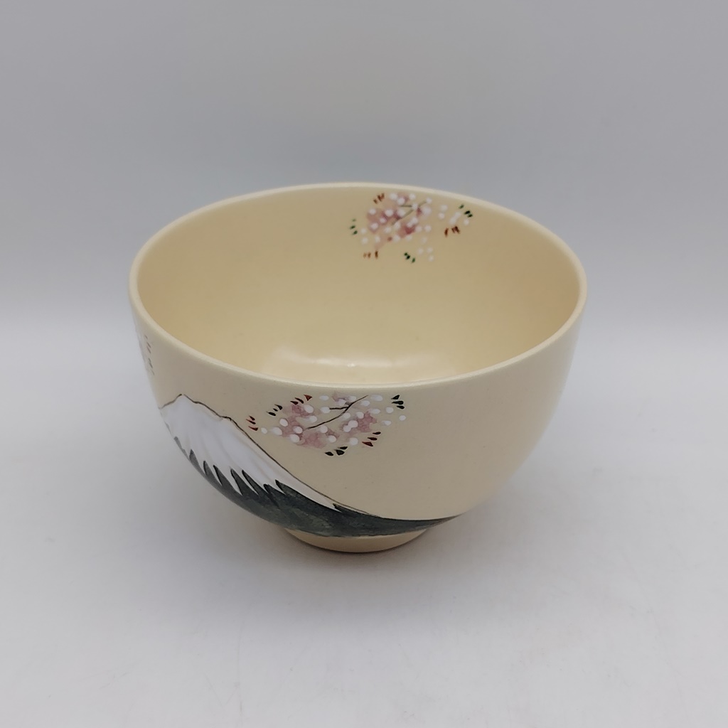 Chawan in ceramica Kyoyaki "Monte Fuji e Sakura" - immagine 4