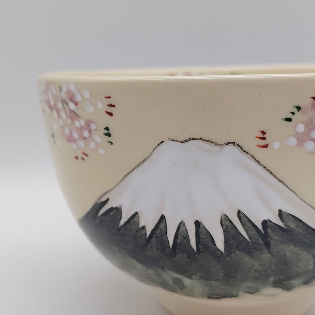 Chawan in ceramica Kyoyaki "Monte Fuji e Sakura" - immagine 6