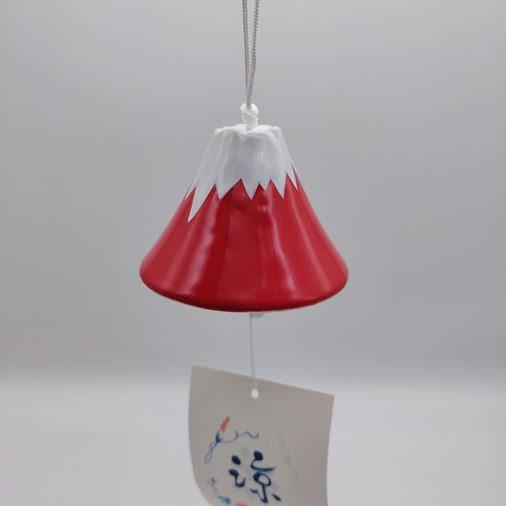 Furin giapponese in ceramica - Monte Fuji rosso - immagine 2