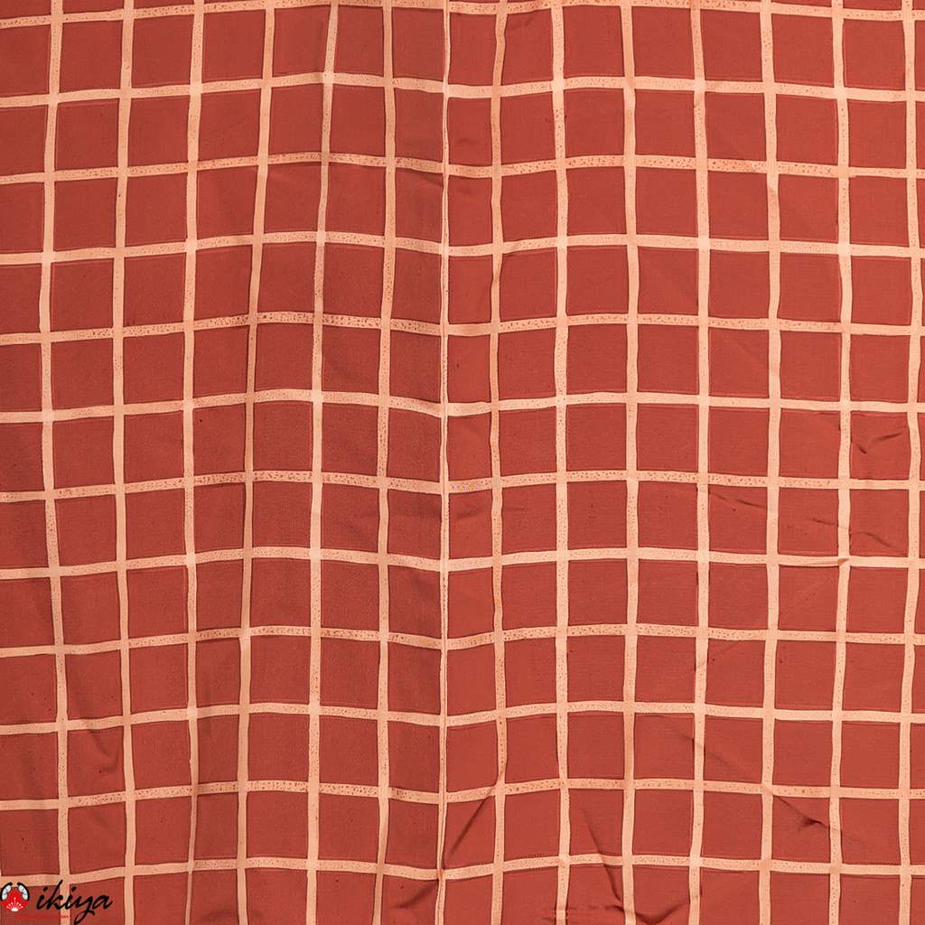 Haori da donna in seta rosa antico a quadri - immagine 4