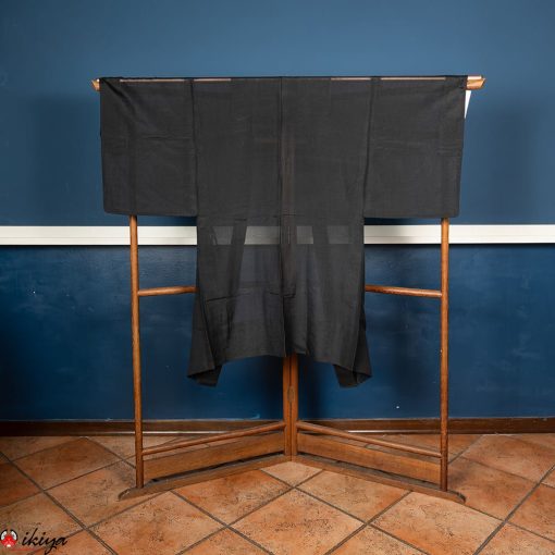 Haori da uomo estivo in seta "ro" nera