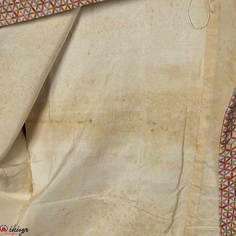 Kimono komon vintage con motivo "shippo" multicolore - immagine 4
