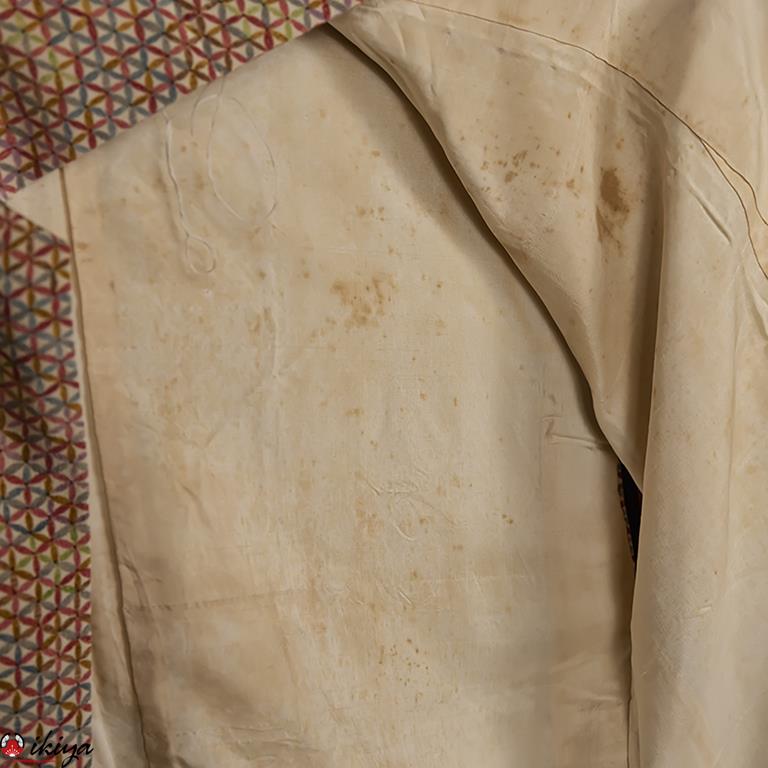 Kimono komon vintage con motivo "shippo" multicolore - immagine 5