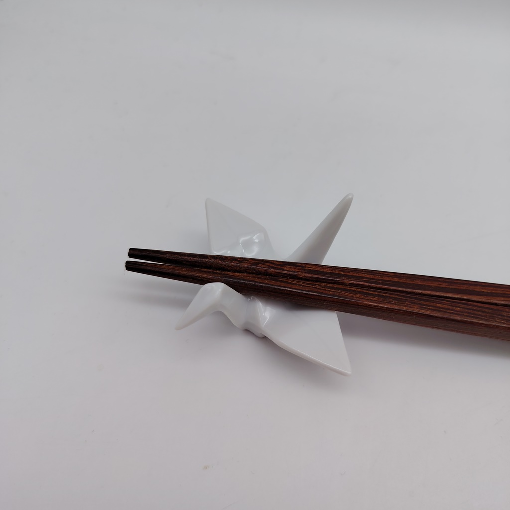 Poggiabacchette "Gru Origami" bianco - immagine 2