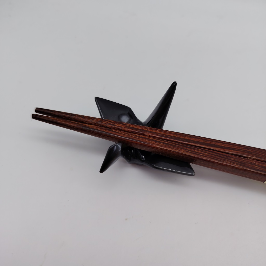 Poggiabacchette "Gru Origami" nero - immagine 3