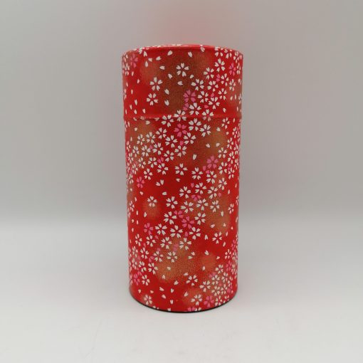 Porta tè in carta washi L - rosso con sakura
