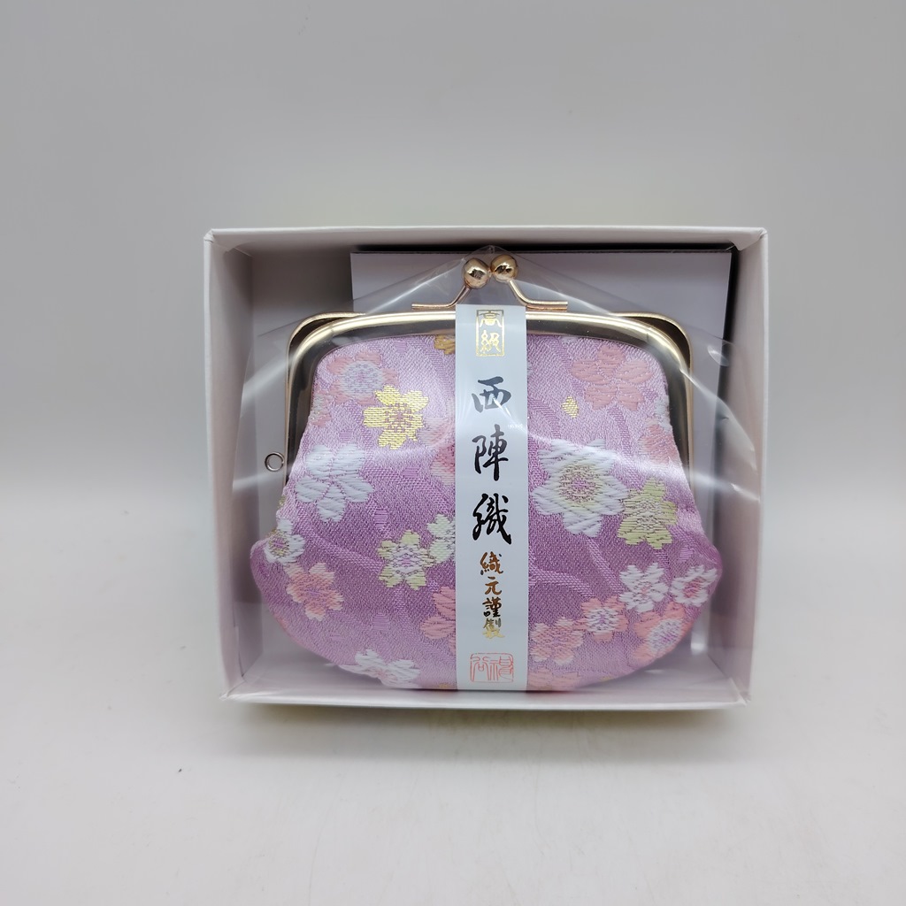Portamonete artigianale da Kyoto M - Rosa con fiori di ciliegio - immagine 3