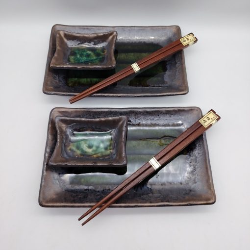 Set da sushi per 2 persone bronzo/verde
