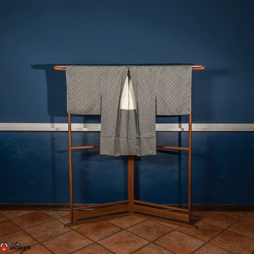 Women's gray silk haori with small floral pattern (Copia) (Copia) (Copia) (Copia)