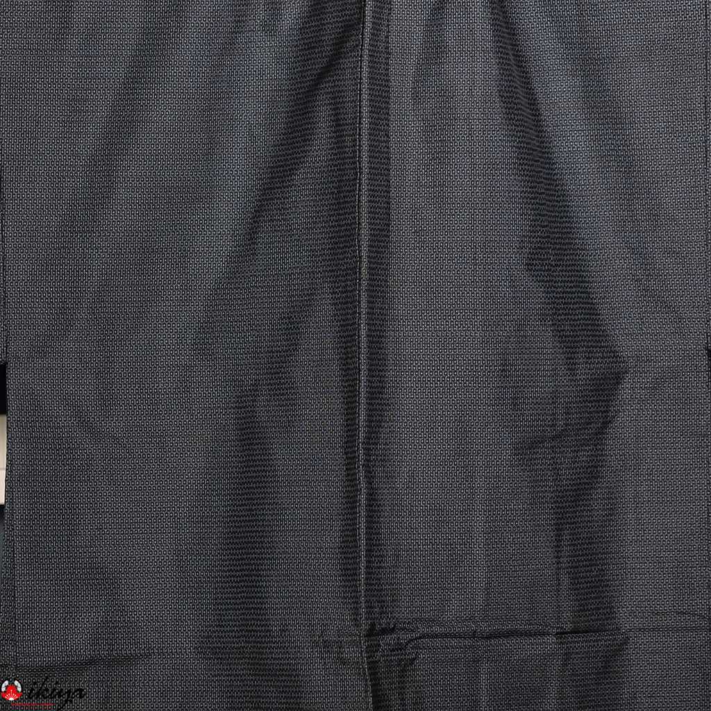 Haori vintage da uomo in seta blu con tigre e bambù - immagine 4