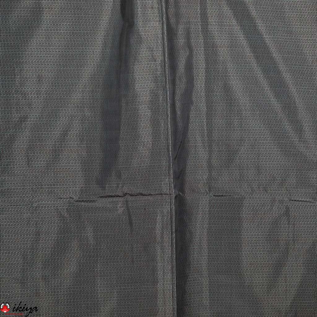 Haori vintage uomo in seta grigia con motivo a tessitura fine