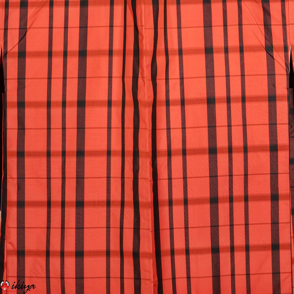 Haori vintage in seta color salmone a righe - immagine 2